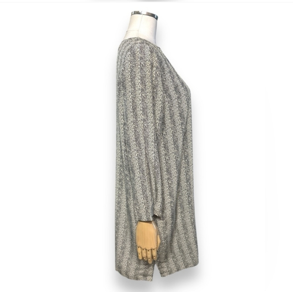 JOIE Cream & Black Printed Silk Scoop Neck Dress - Picture 2 of 6